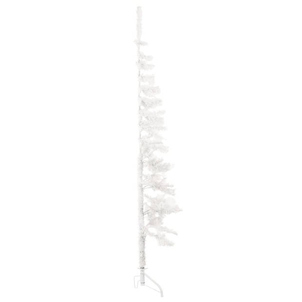 The Living Store Kunstkerstboom - Halve boom - Wit - PVC - 180 cm hoog