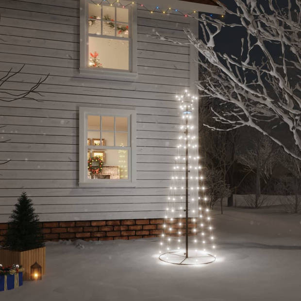 The Living Store Kegelkerstboom LED 70x180cm - Koudwit - 108 LEDs - Compact ontwerp