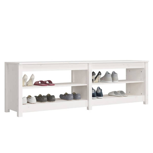 The Living Store Schoenenbank Classic Pine - Gangopslag - 160 x 36.5 x 50 cm - Wit