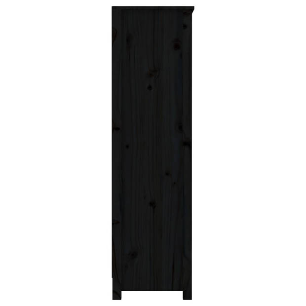 vidaXL Boekenkast 80x35x126 cm massief grenenhout zwart