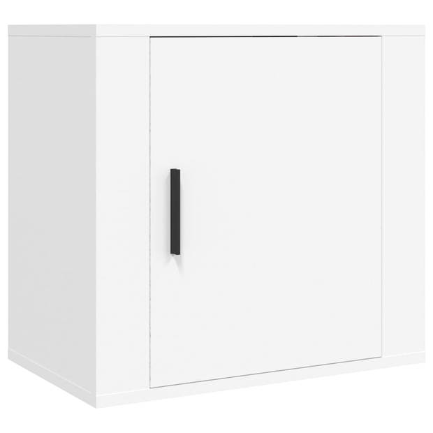 The Living Store Wandnachtkastjes - Set van 2 - 50x30x47 cm - Wit