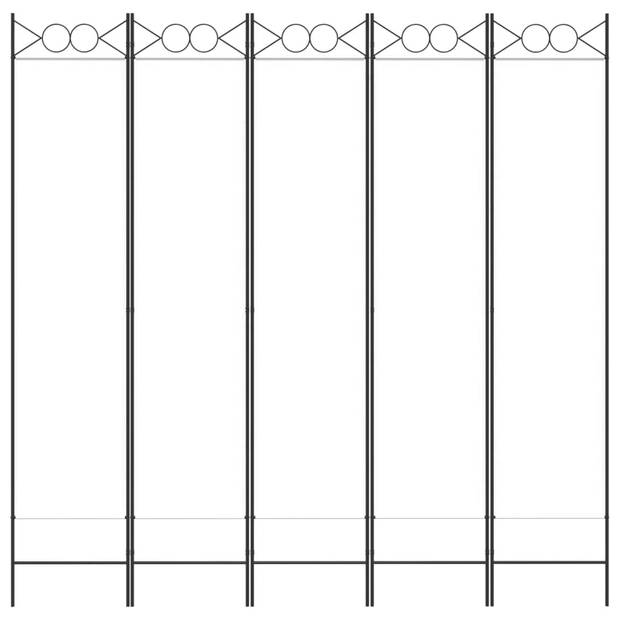 vidaXL Kamerscherm met 5 panelen 200x200 cm stof wit