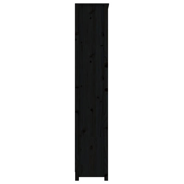 vidaXL Boekenkast 80x35x183 cm massief grenenhout zwart