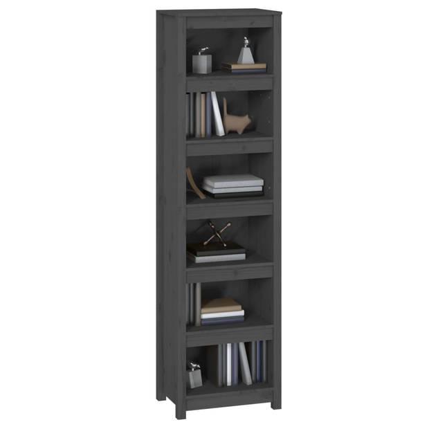 vidaXL Boekenkast 50x35x183 cm massief grenenhout grijs