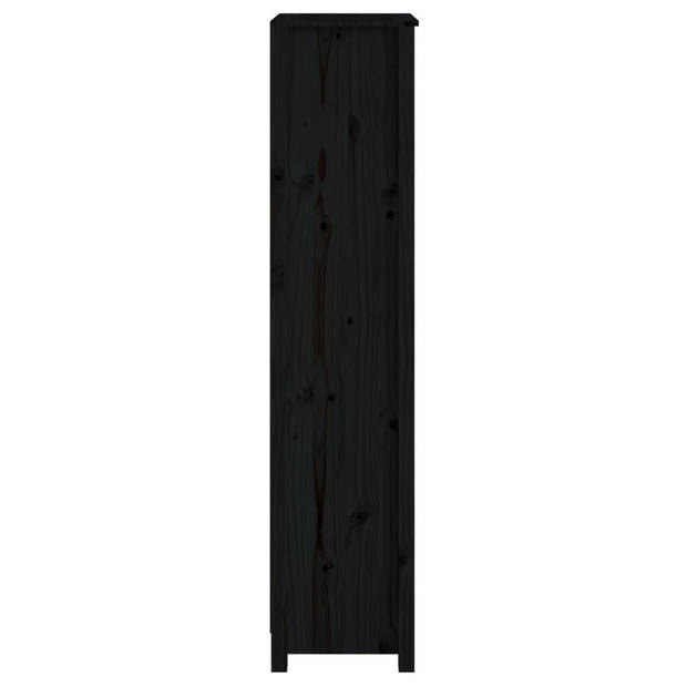 vidaXL Boekenkast 50x35x154 cm massief grenenhout zwart