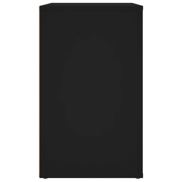 vidaXL Nachtkastje 50x36x60 cm bewerkt hout zwart