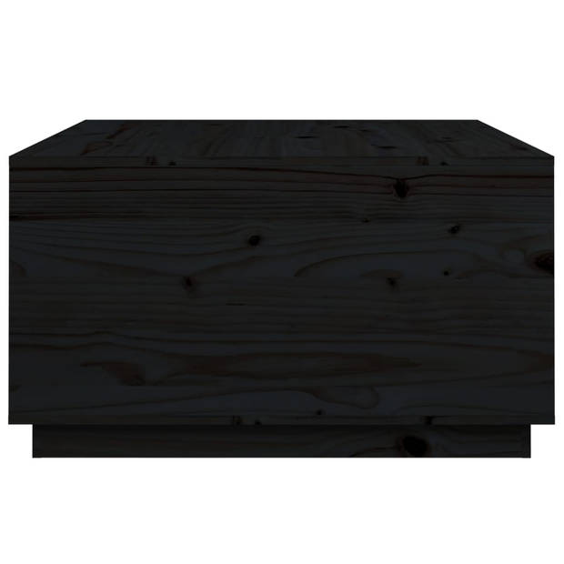 vidaXL Salontafel 80x80x45 cm massief grenenhout zwart