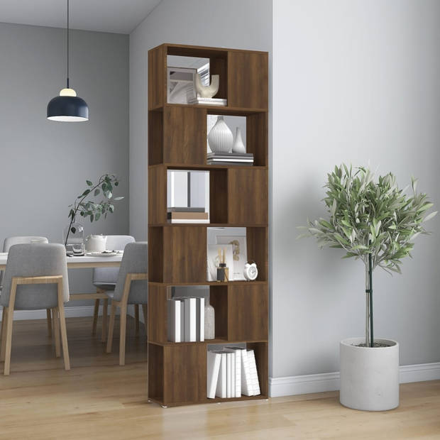 The Living Store Boekenkast Bruineiken - 60 x 24 x 186 cm - Duurzaam bewerkt hout