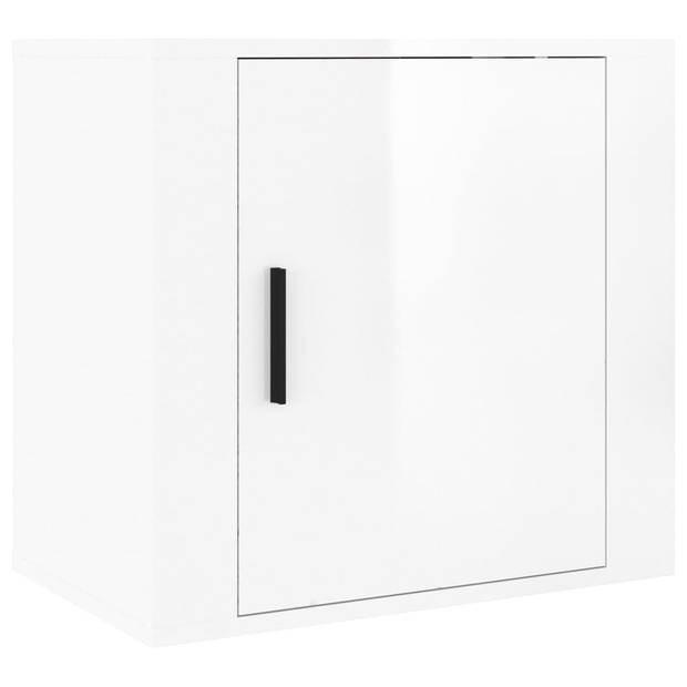 vidaXL Nachtkastjes 2 st wandgemonteerd 50x30x47 cm hoogglans wit