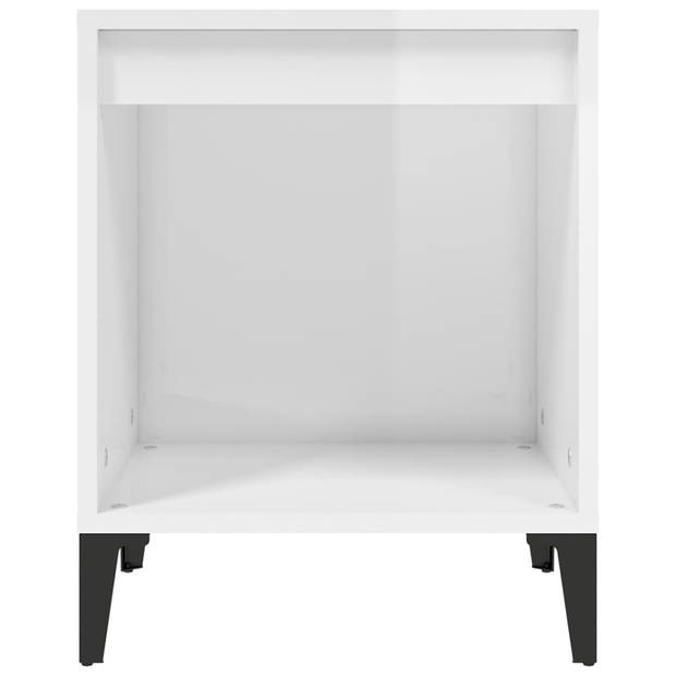 vidaXL Nachtkastje 40x35x50 cm hoogglans wit