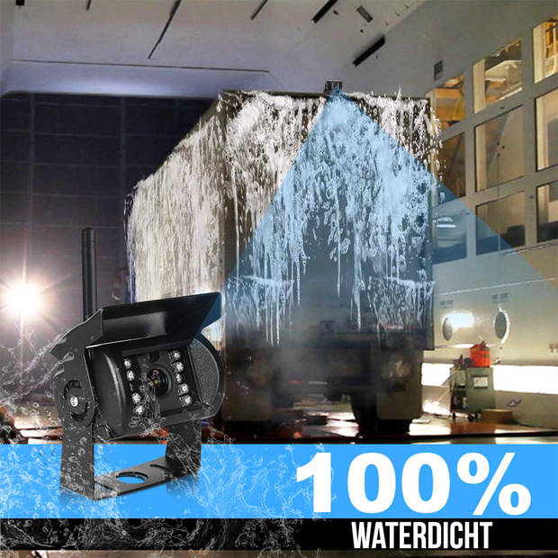 Strex Achteruitrijcamera Set Draadloos - 7" Scherm - 18LED Nachtzicht 15m - IP67 Waterdicht - Achteruitrij Camera -
