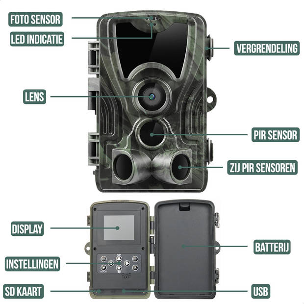 Strex Wildcamera met WiFi en Nachtzicht - 36MP 4K ULTRA HD - Waterdicht - Incl. 32 GB SD - Wild Camera