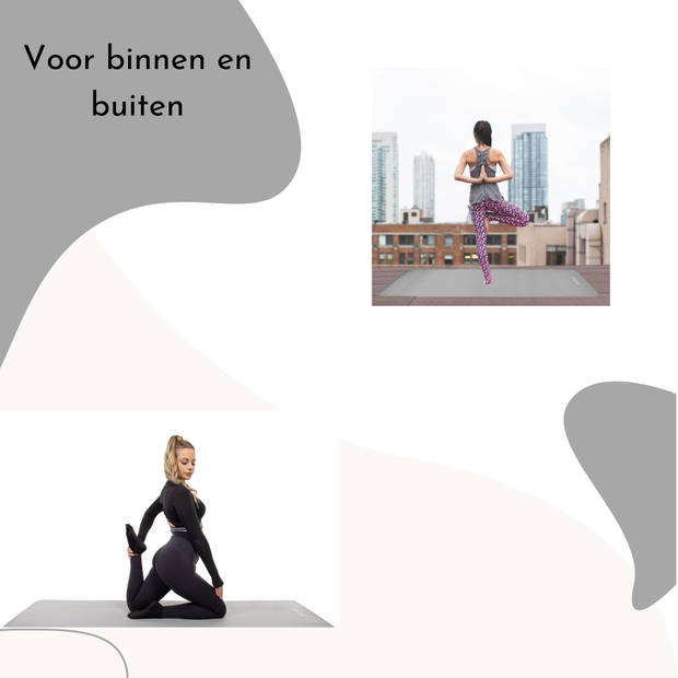 Yoga Mat Extra Dik (15 mm) Lichtgrijs