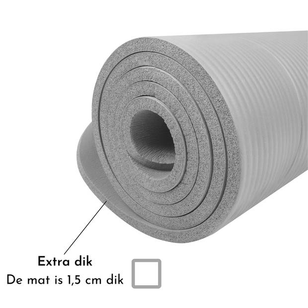 Yoga Mat Extra Dik (15 mm) Lichtgrijs