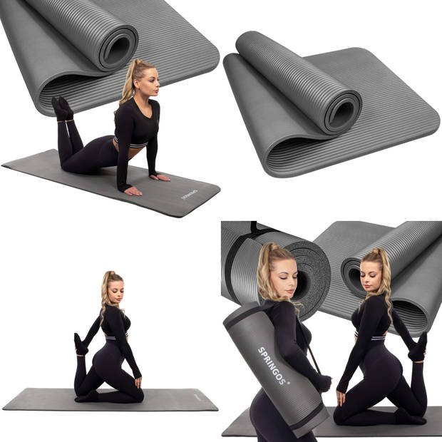 Yoga Mat Extra Dik (15 mm) Grijs