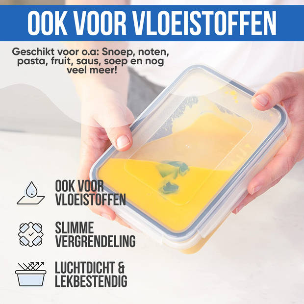 Strex Vershoudbakjes - Meal Prep Bakjes - Plastic Diepvries Bakjes - Met Deksel - 18 Delige set - BPA Vrije