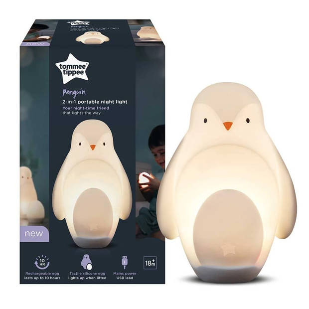Tommee Tippee 2-in-1 Kindernachtlampje Penguin oplaadbaar