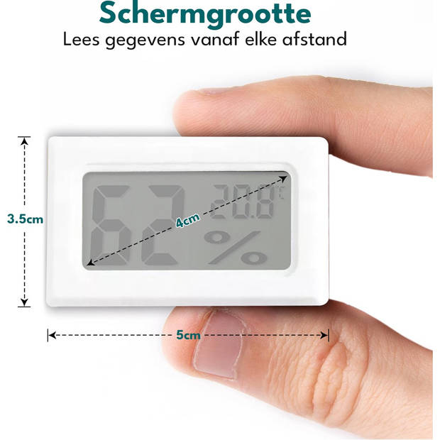 Ease Electronicz Hygrometer - Weerstation - Luchtvochtigheidsmeter - Thermometer Voor Binnen - Incl. Batterijen