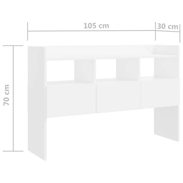 vidaXL Dressoir 105x30x70 cm bewerkt hout wit