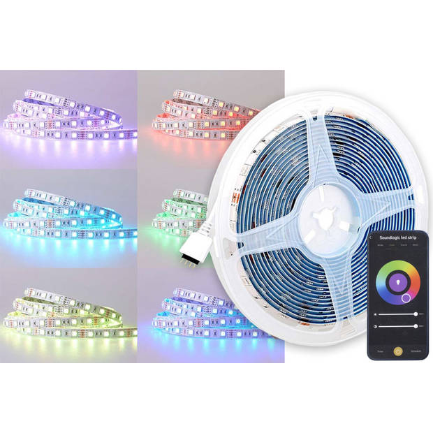 Soundlogic Smart RGB Led Strip – 5 Meter Lang – Bedienbaar Via de Telefoon