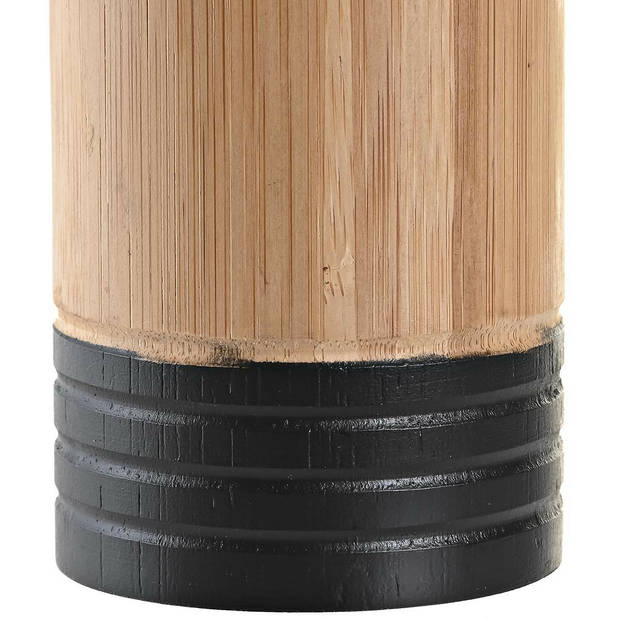 Badkamer tandenborstelhouder / drinkbeker - 2x - hout/zwart - 7 x 11 cm - Tandenborstelhouders