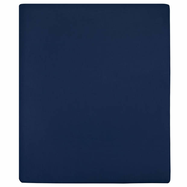 vidaXL Hoeslakens 2 st jersey 140x200 cm katoen marineblauw