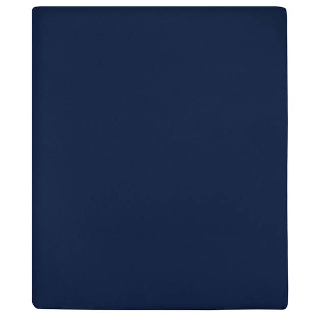 vidaXL Hoeslakens 2 st jersey 100x200 cm katoen marineblauw