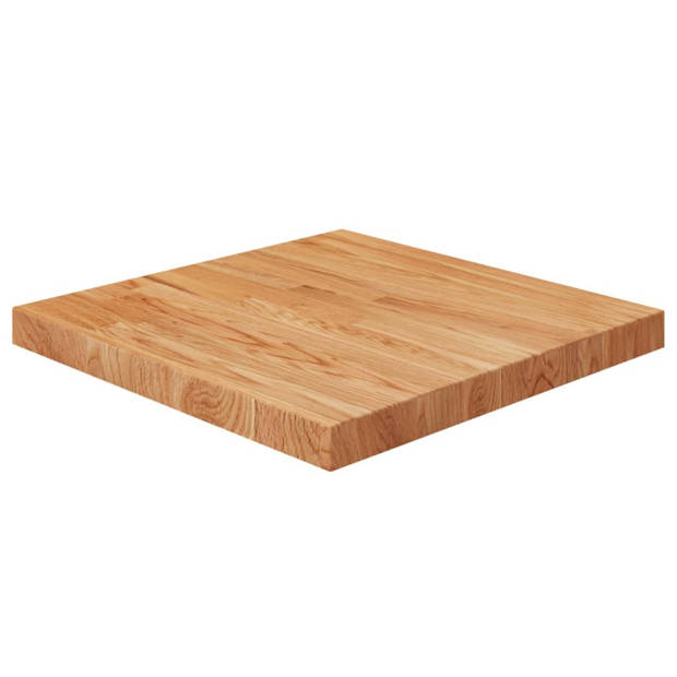 vidaXL Tafelblad vierkant 50x50x4cm massief eikenhout lichtbruin