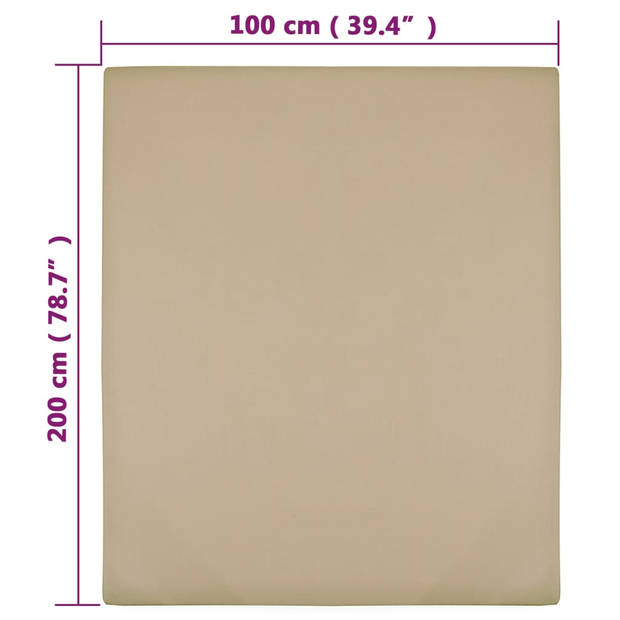 vidaXL Hoeslakens jersey 2 st 100x200 cm katoen taupe