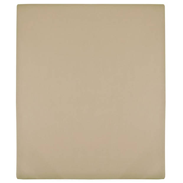 vidaXL Hoeslaken jersey 160x200 cm katoen taupe