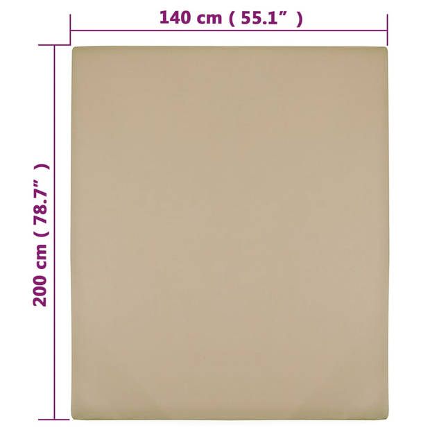 The Living Store Hoeslaken Jersey - 140 x 200 cm - Taupe