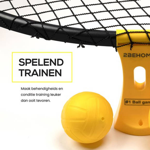 2BEHOME Roundnet set - Geschikt voor Roundball, Smashball & Spikeball te spelen - Geel