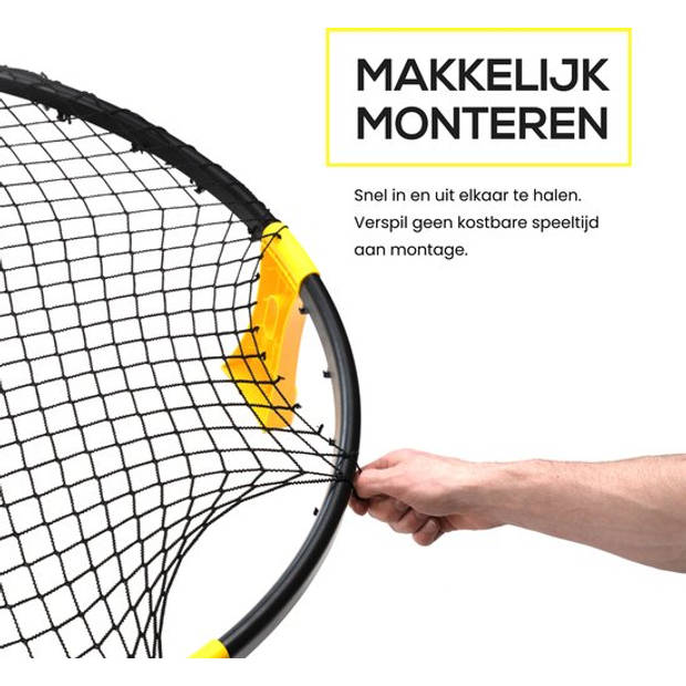 2BEHOME Roundnet set - Geschikt voor Roundball, Smashball & Spikeball te spelen - Geel