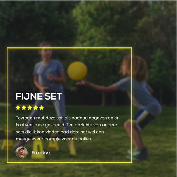 2BEHOME Roundnet set - Geschikt voor Roundball, Smashball & Spikeball te spelen - Geel