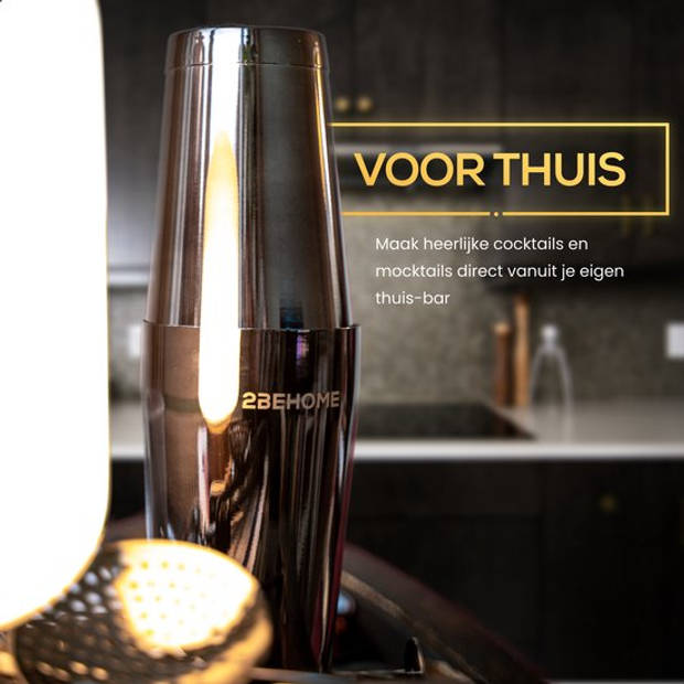 2BEHOME Luxe Cocktail Set Incl. Cocktail Shaker (750ml) & Cocktail boek met recepten - Luxe Bewaarhoes