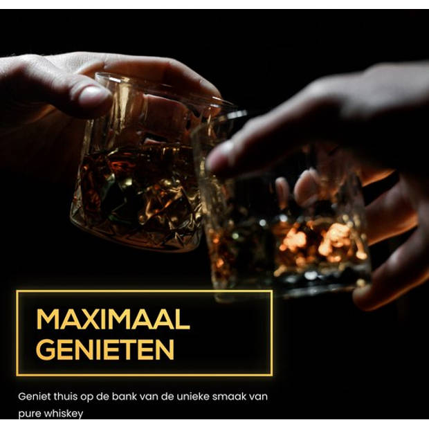 2BEHOME Whiskey set met decanteer karaf - incl 2 whiskey glazen en 6 whiskey stones en luxe geschenkdoos - Whiskey karaf