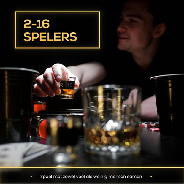 2BEHOME Luxe Drankspel Roulette Incl. 16 shotglaasjes - Drank spelletjes - Spelletjes voor volwassenen - Drinking Game