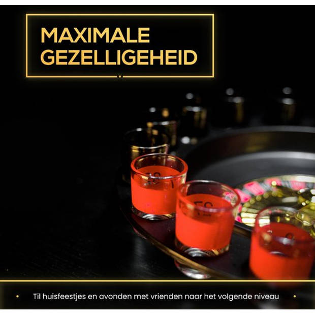 2BEHOME Luxe Drankspel Roulette Incl. 16 shotglaasjes - Drank spelletjes - Spelletjes voor volwassenen - Drinking Game