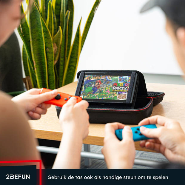 2BEFUN® Nintendo Switch Case Incl. Screenprotector - Nintendo Switch Hoes - Nintendo Switch Accessoires - Zwart