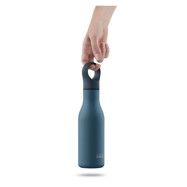 Joseph Joseph - Loop Drinkfles Vacuüm Dubbelwandig 500 ml - Roestvast Staal - Blauw