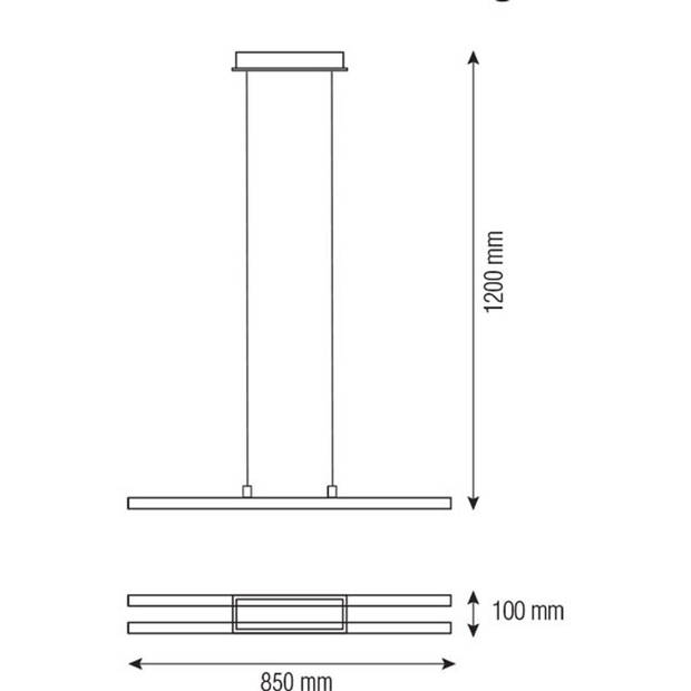 LED Hanglamp - Hangverlichting - Mater - 35W - Natuurlijk Wit 4000K - Zwart Aluminium