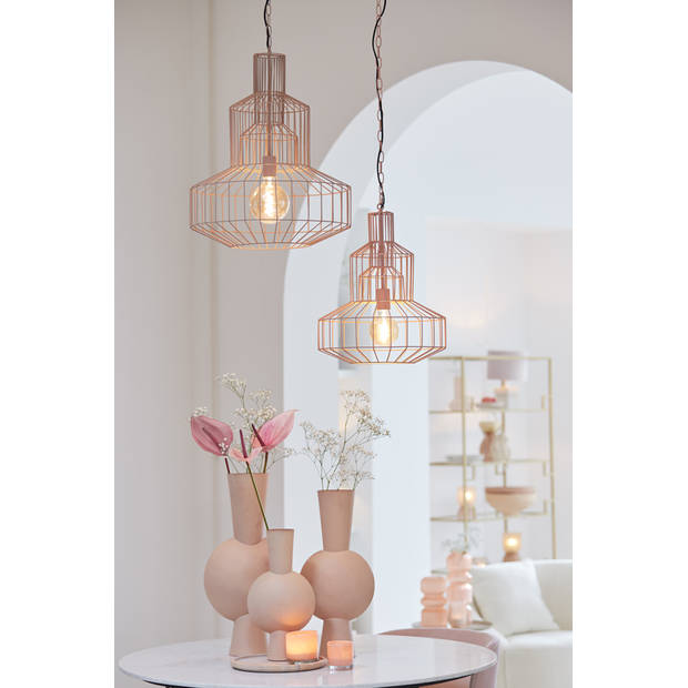 Light & Living - Hanglamp Fynn - 40x40x47 - Roze