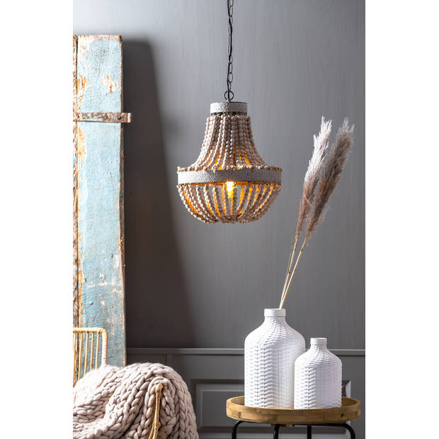 Light & Living - Hanglamp LUNA - Ø35.5x45cm - Wit