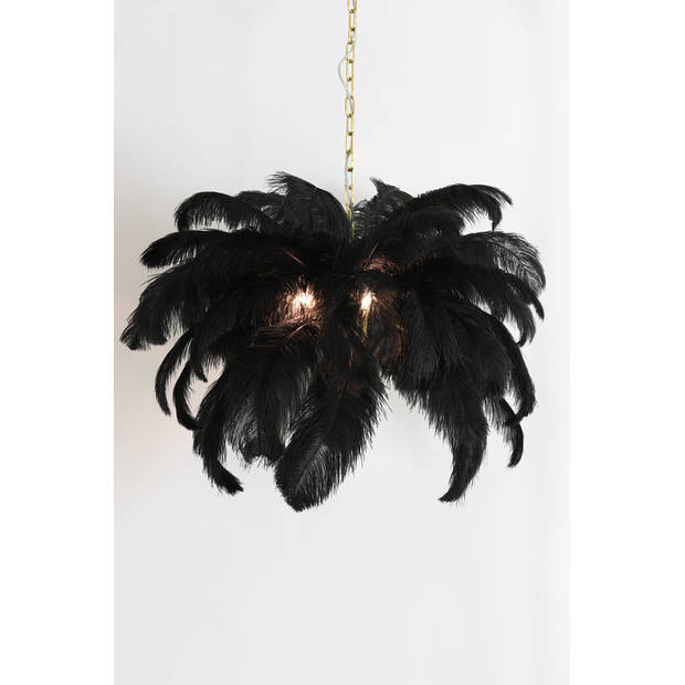 Light & Living - Hanglamp Feather - 80x80x80 - Zwart