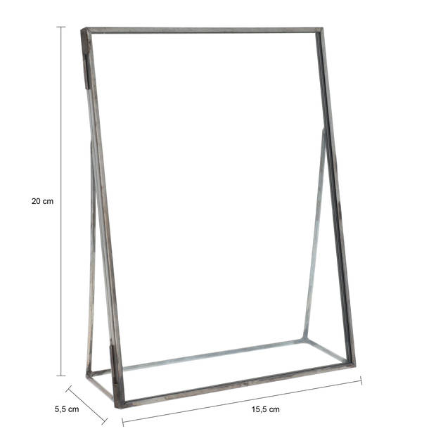 QUVIO Fotolijst - Metaal - Glas - Antraciet - 15.5 x 20 cm
