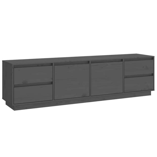 vidaXL Tv-meubel 176x37x47,5 cm massief grenenhout grijs