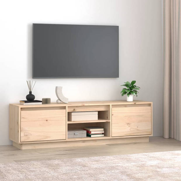 The Living Store Tv-meubel Grenenhout - naam - Kasten - 140x35x40 cm - Rustieke uitstraling