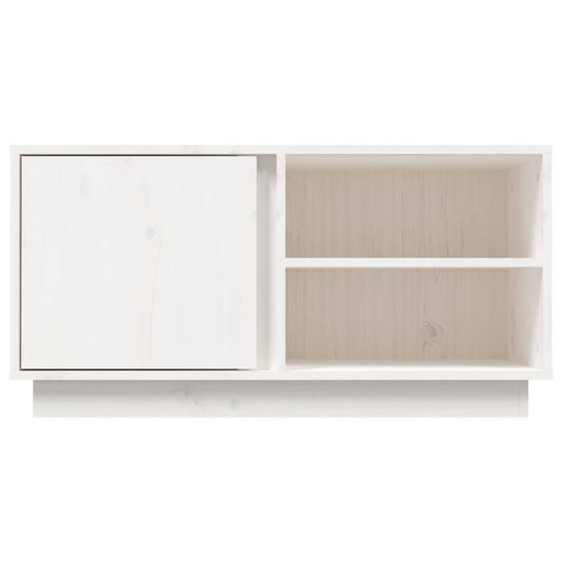 vidaXL Tv-meubel 80x35x40,5 cm massief grenenhout wit