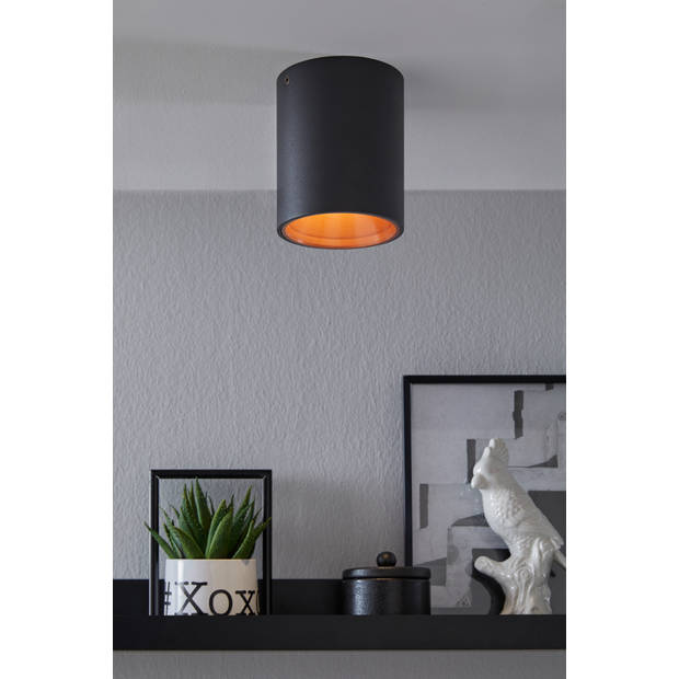 EGLO Polasso Plafondlamp - LED - Ø 10 cm - Zwart/Koper