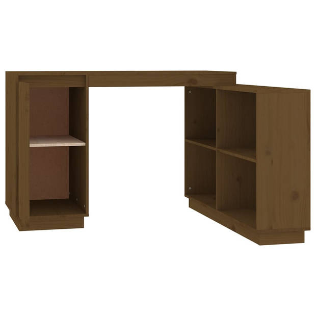 The Living Store Bureau Computer Massief Grenenhout - 110 x 50 x 75 cm - Honingbruin